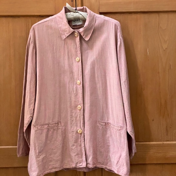 VINTAGE Flax Journey's Jacket 100% Linen in Bazooka sz L - Picture 3 of 9